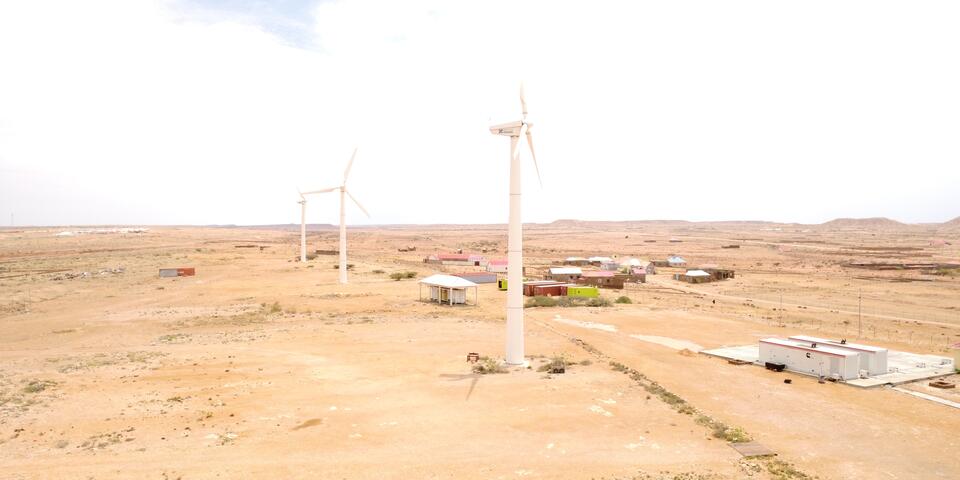 Windmills at National Energy Corporation of Somalia