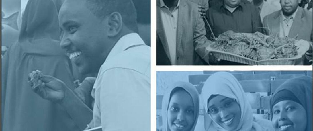 Somali man and women laughing