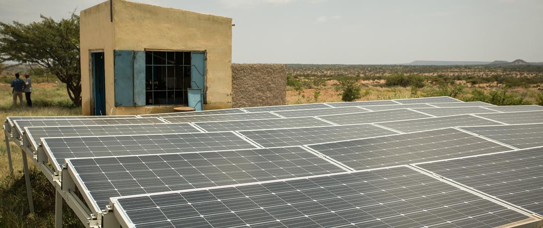 Solar panels at a Somali farm