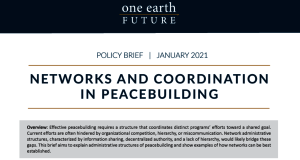 Networks and Coordination in Peacebuilding