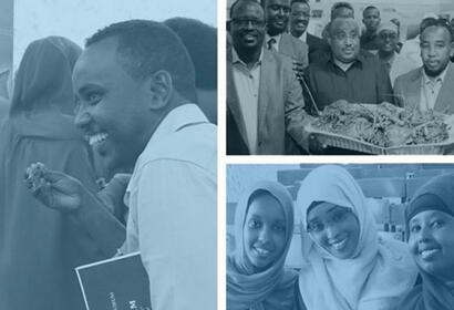 Somali man and women laughing