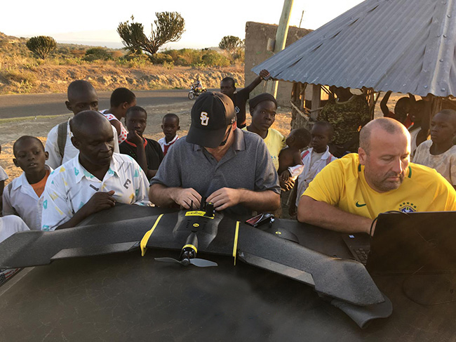 demonstrating drone working